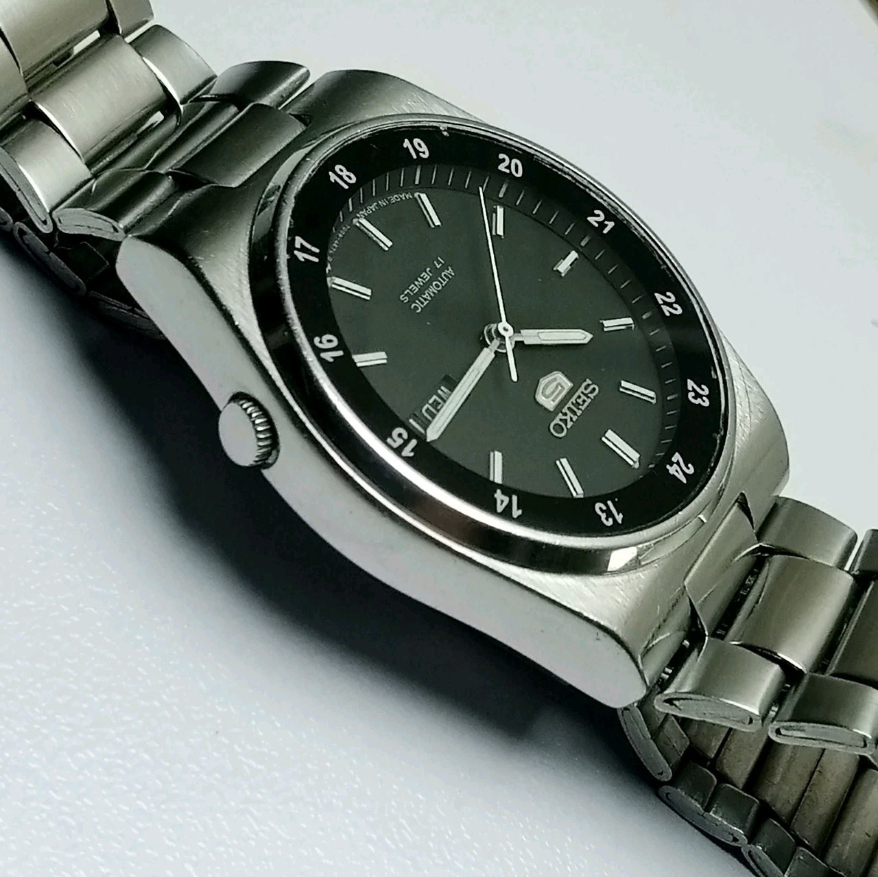 Seiko 5 Automatic 7009-3161 Railway Time Day/Date Vintage Men’s Wrist Watch