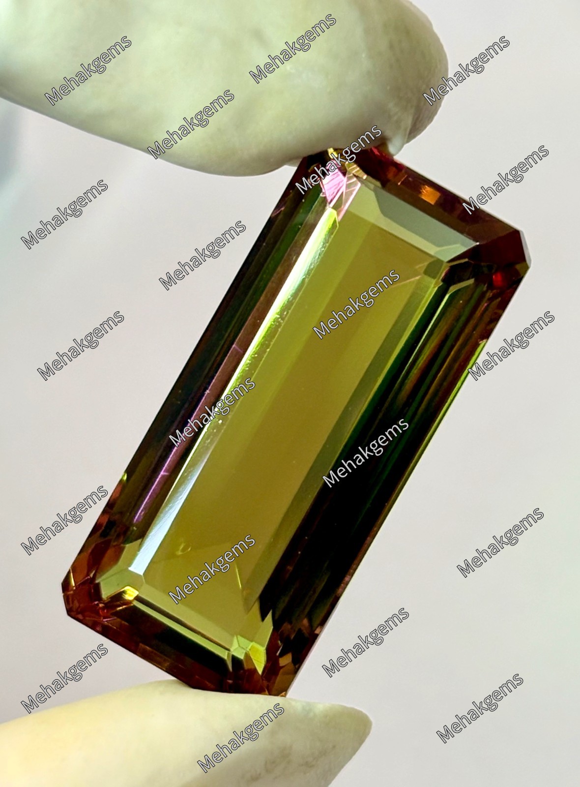 56 Carat Color Shift Zultanite Baguette Gemstone, Custom Ring Pendant Stone