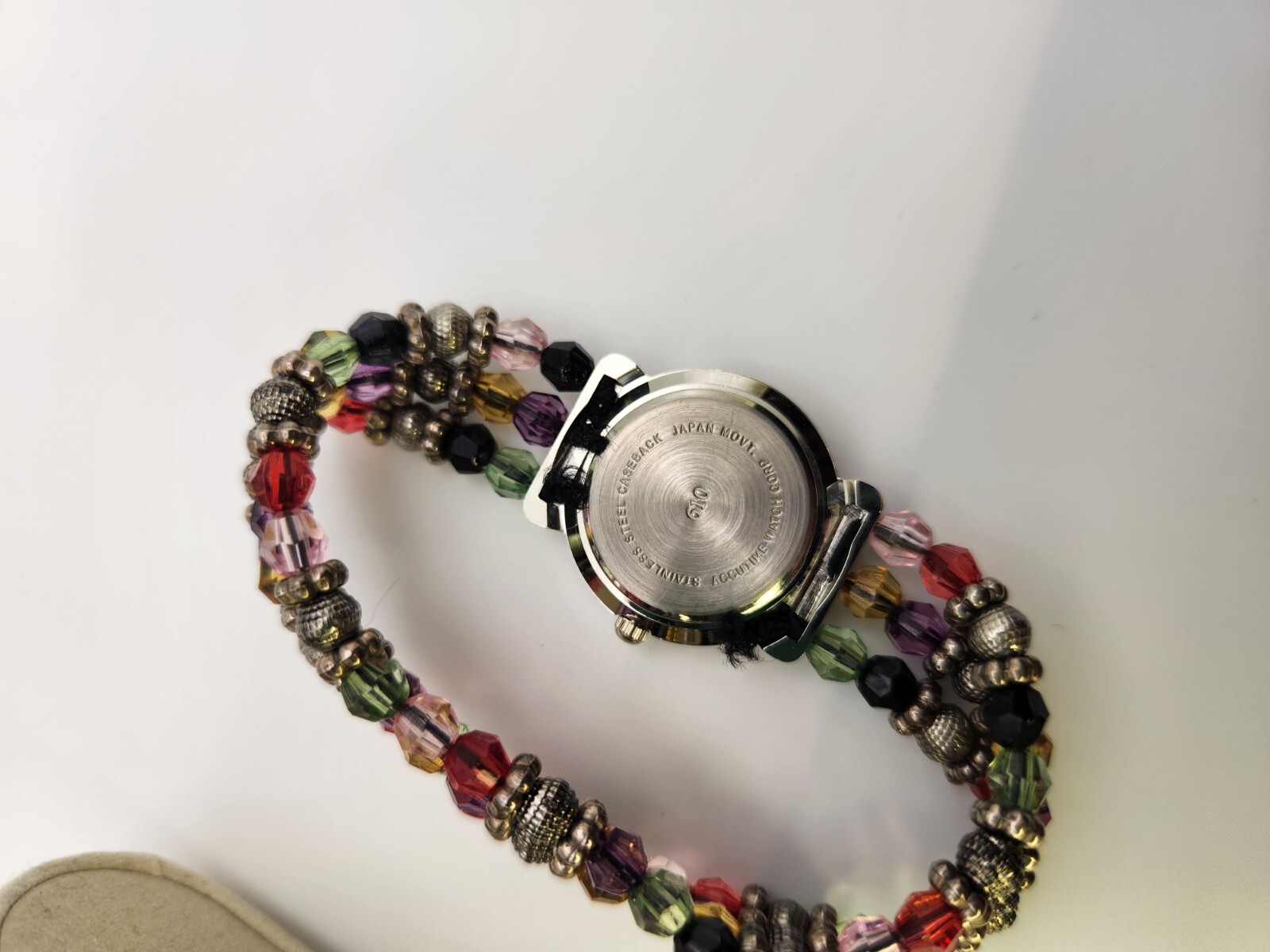 Women’s Kim Rogers Watch. Multi Color Bead Bracelet. B14