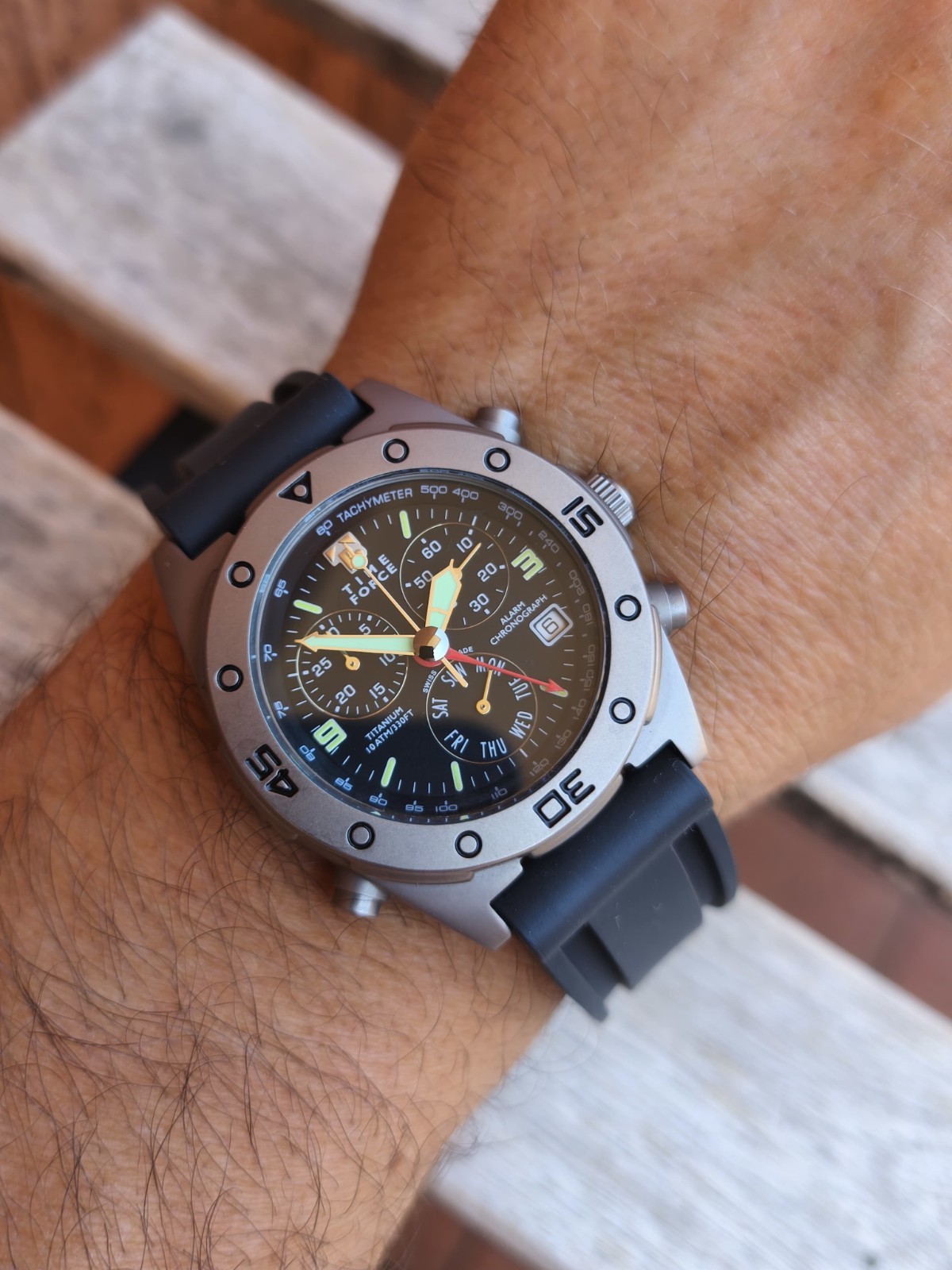 Time Force Titanium Alarm Chronograph 6811 Swiss Quartz Watch