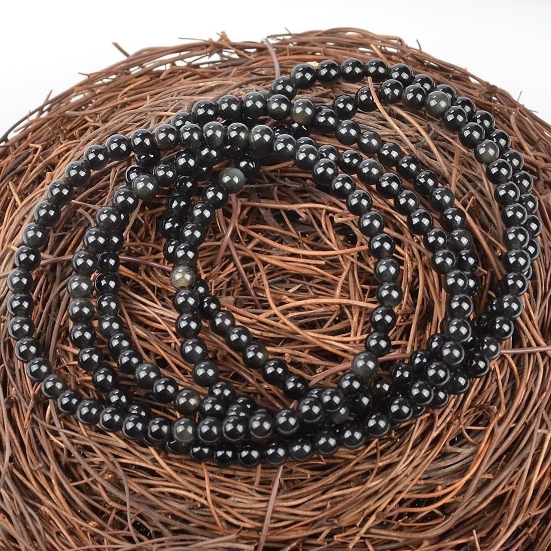 Handcrafted 4mm Black Obsidian Energy Bracelet – Perfect Gift for Any Occasion