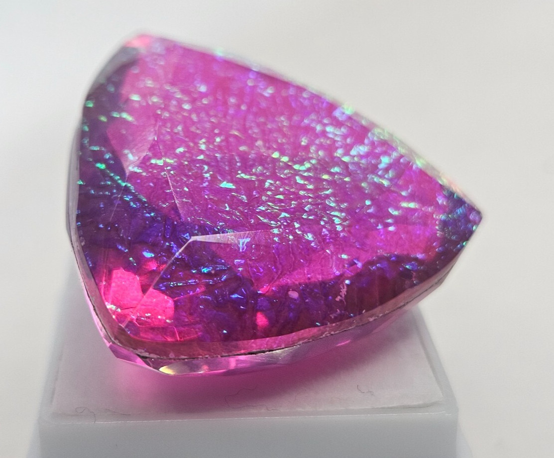 Monarch Fire Opal Trillion Cut Natural 71+ Ct EGL Certified Loose Gemstone