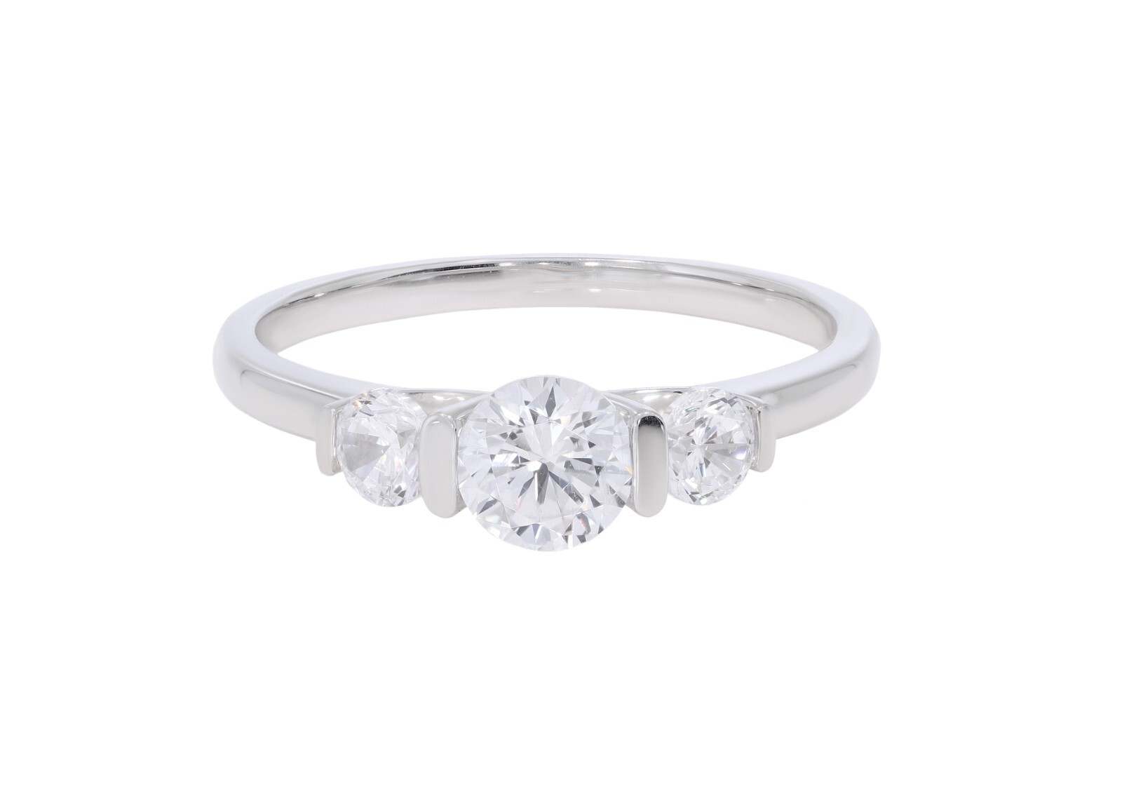 0.87 ct Round Lab Grown Diamond Engagement Ring Certified 14k Gold