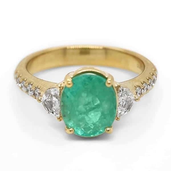 2.09ct Vivid Neon Blue-Green Copper-Bearing Paraiba Tourmaline Ring 18K Gold