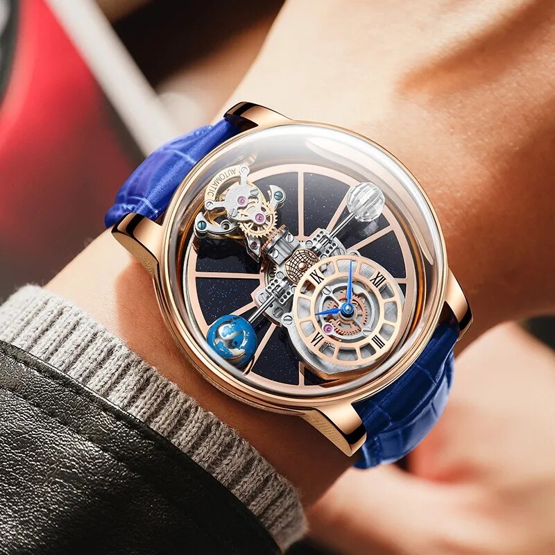 2023 PINDU Design Luxury Men’s Quartz Watch Diamond Tourbillon 3Bar Astronomi