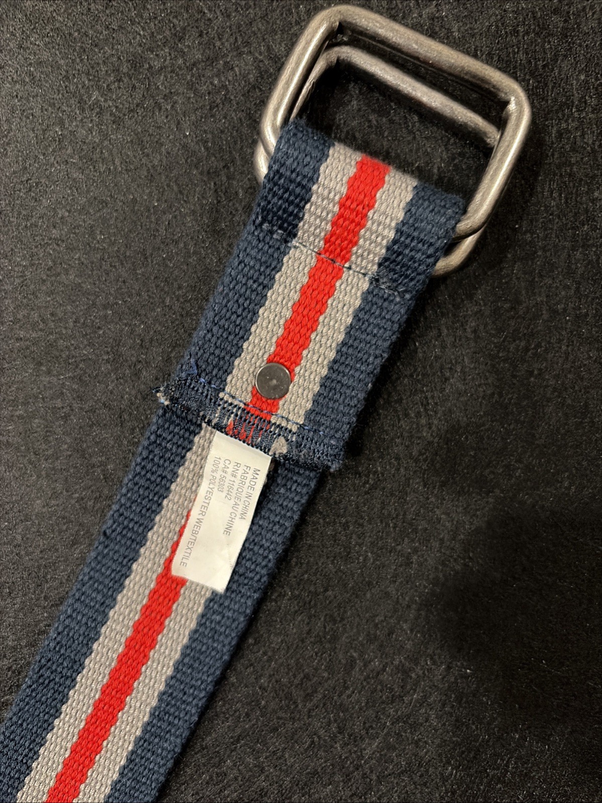Vintage Hip Hop Y2k Striped Red/Navy/Grey M/L Belt Polyester 10deep Crooks LRG