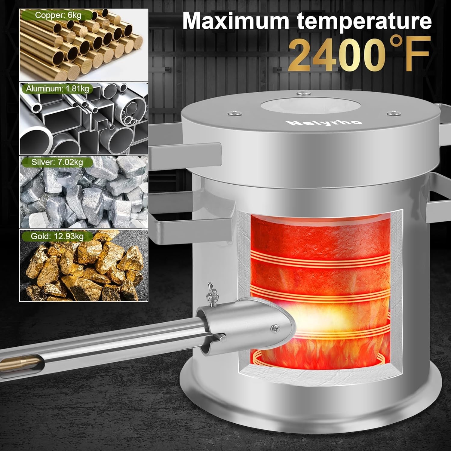 6KG Propane Melting Furnace Kit – Metal Casting Machine for Gold, Silver, Cop…
