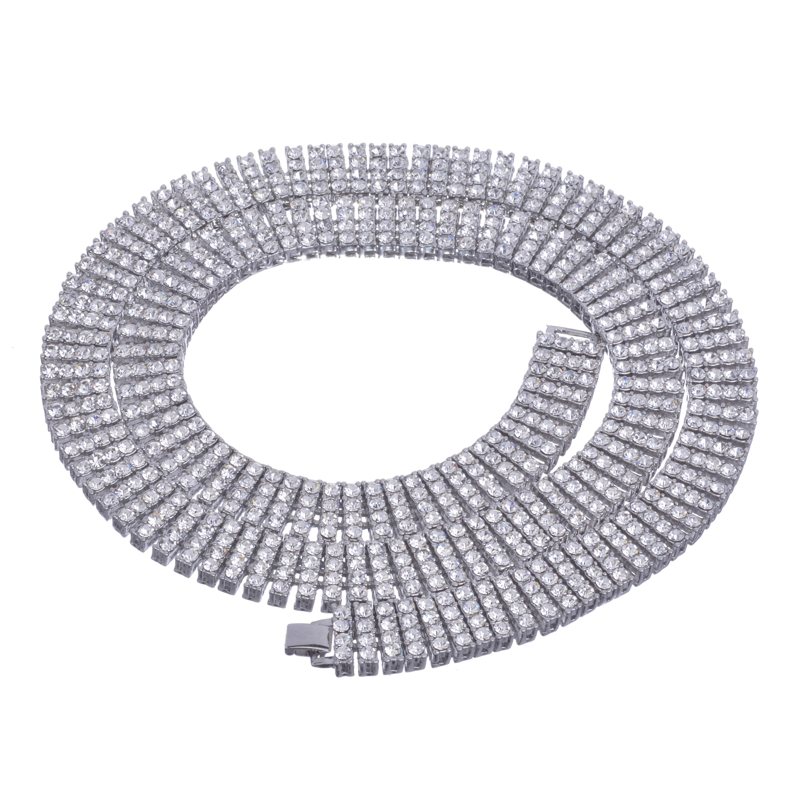 Men’s Fashion Iced 4 mm 4 Layer Round Stone RH Tennis Chain Necklace 30″