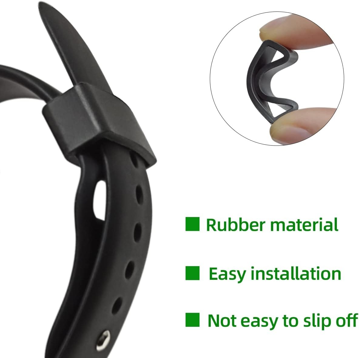 6 Pcs Watch Band Loop Holder Keeper for Resin Belt, Replacement Fastener Rings