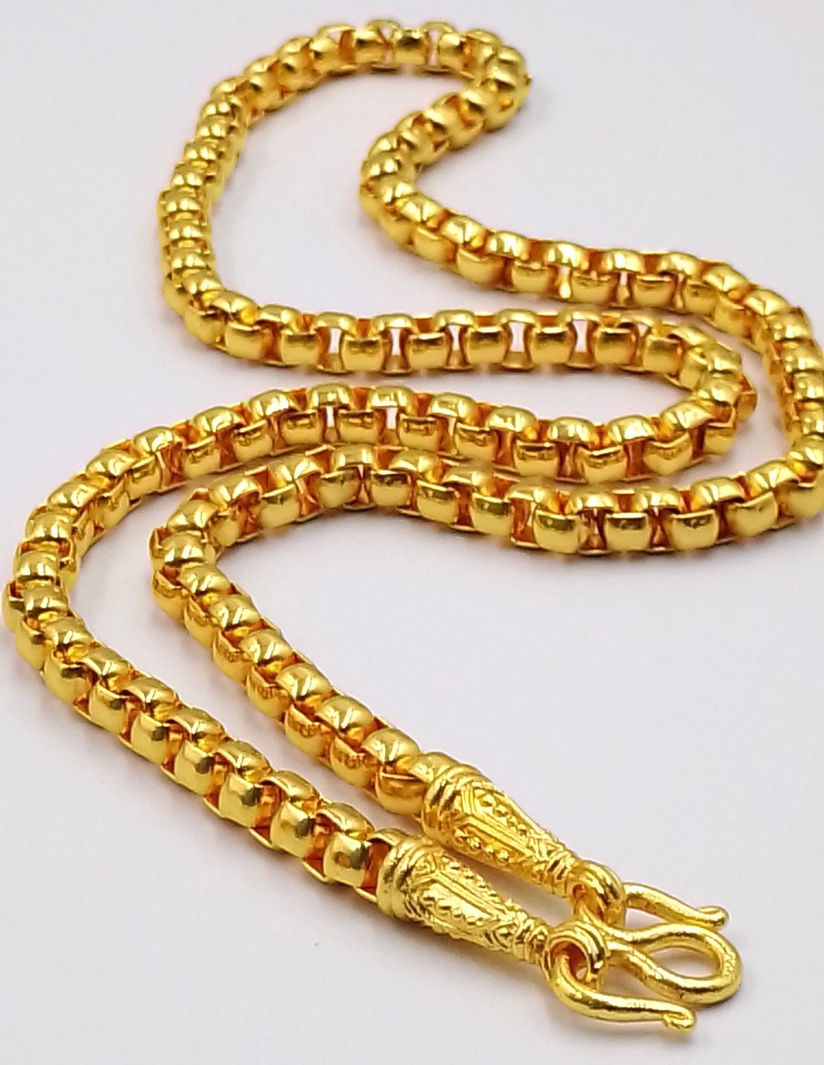 7 MM Gold Chain 22K 23K 24K Thai Baht Yellow Gold GP Filled Necklace 26 in 90 g.