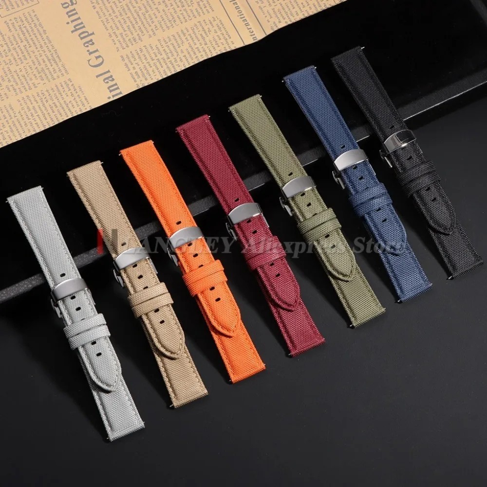 Premium Sailcloth Watch Band 20mm 22mm for Omega Seiko Nylon Strap Quick Release