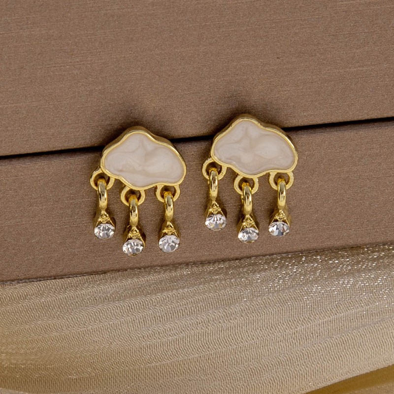Women’s Elegant Pendant Earrings with Synthetic Zircon Cloud Shaped Earrings