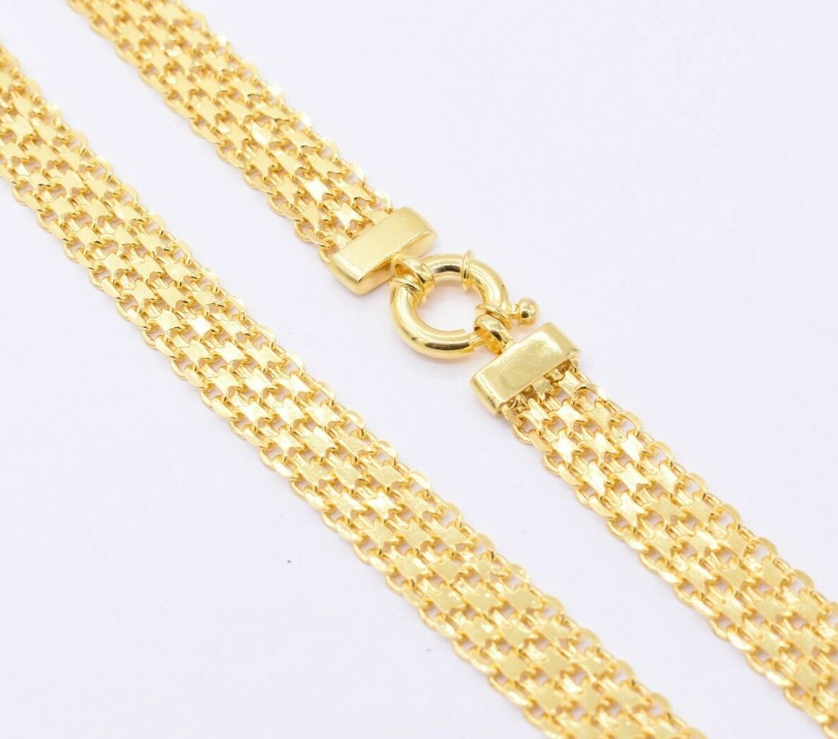 10mm Diamond-Cut Bismark Chain Necklace 14K Yellow Gold-Plated Silver 925 ITALY