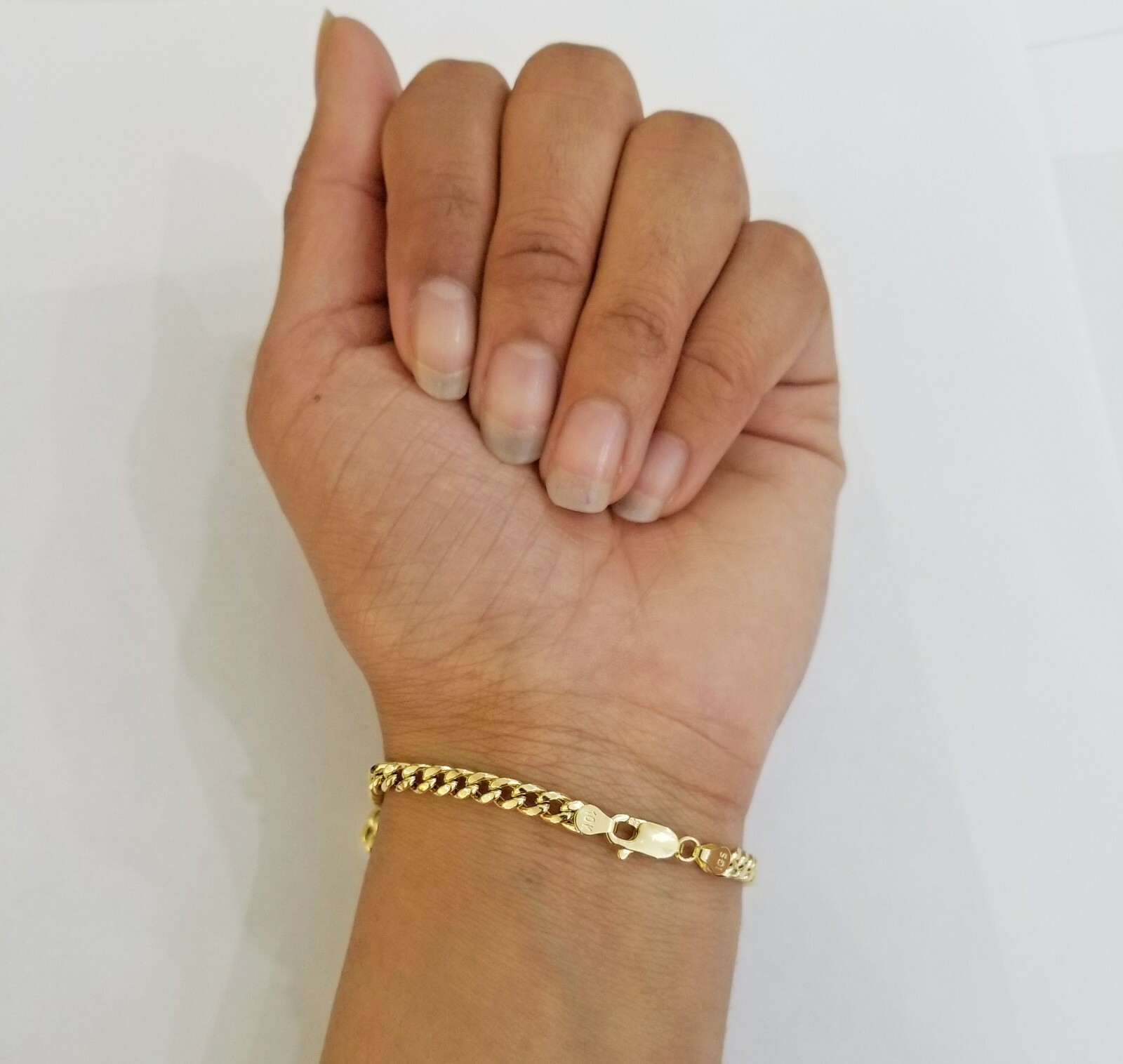10k Yellow Gold Miami Cuban Bracelet 7″ 5mm lobster lock men women hand