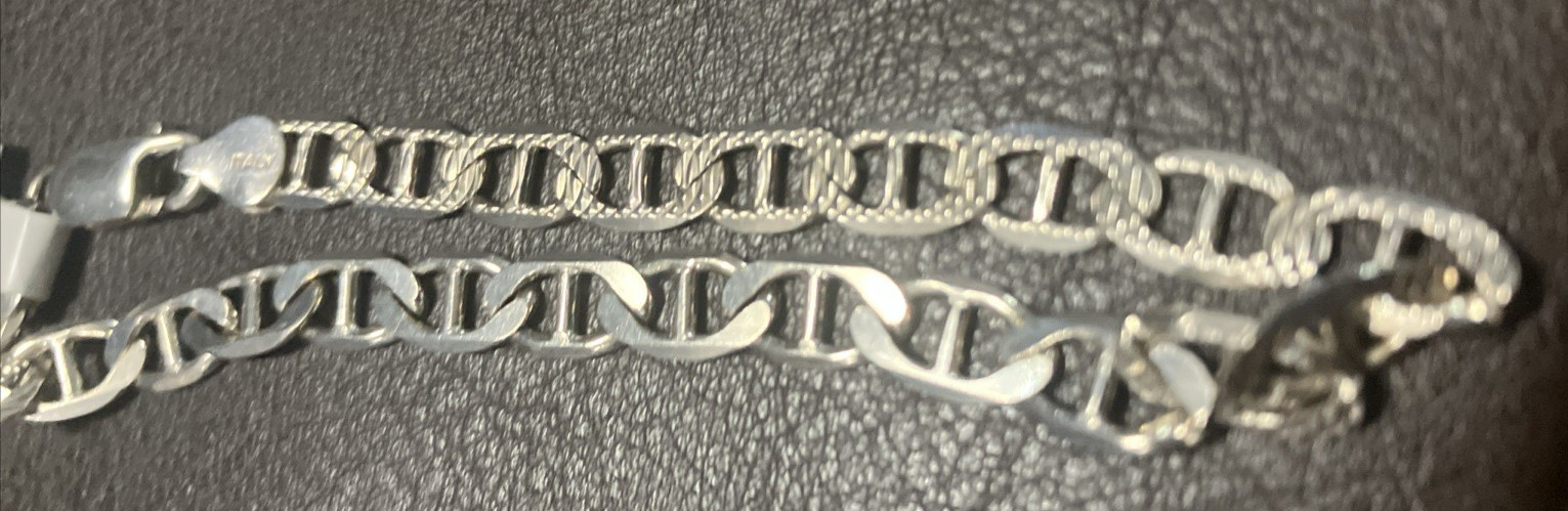 925 Italy Sterling Silver Mariner Link Solid Bracelet 8.25grams 8.2” 6.2mm NWT