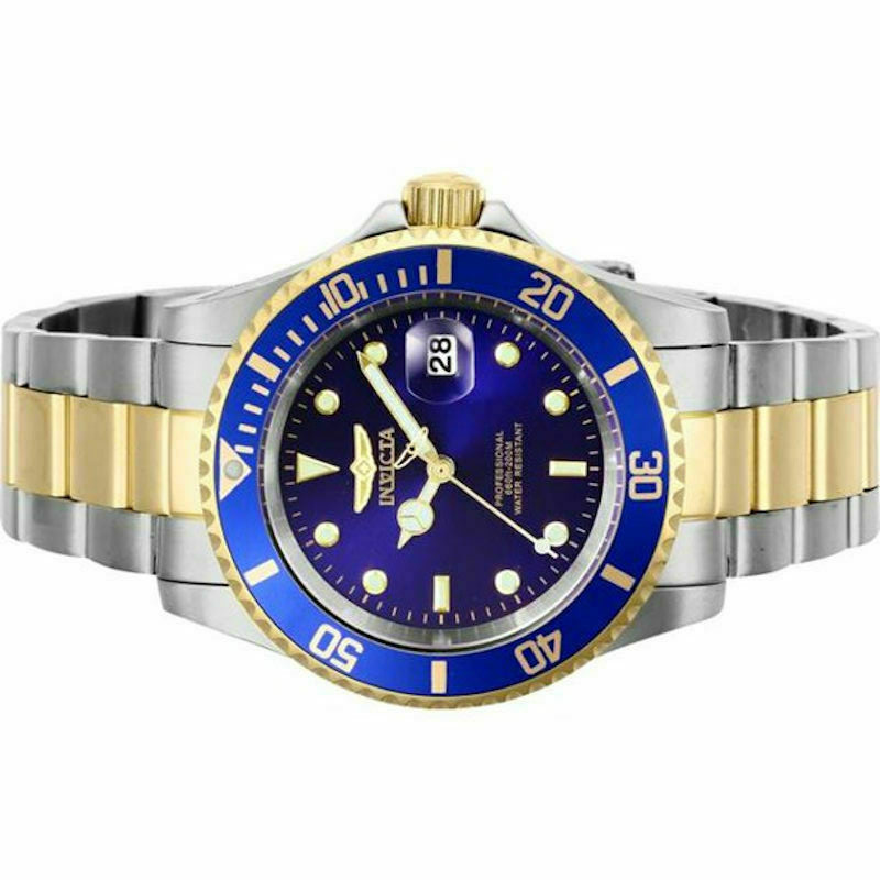 Invicta 26972 Pro Diver Blue Dial Two Tone Silver Gold IP Mens Two Tone Link