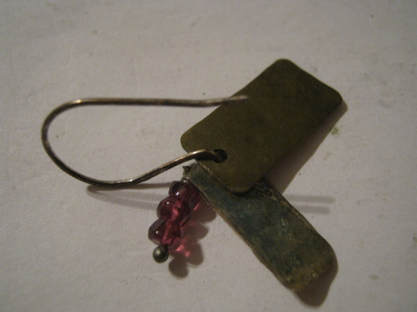 Robin Braun DREAMING BEE Handcrafted Sterling Silver Hook Earrings w/ Garnets