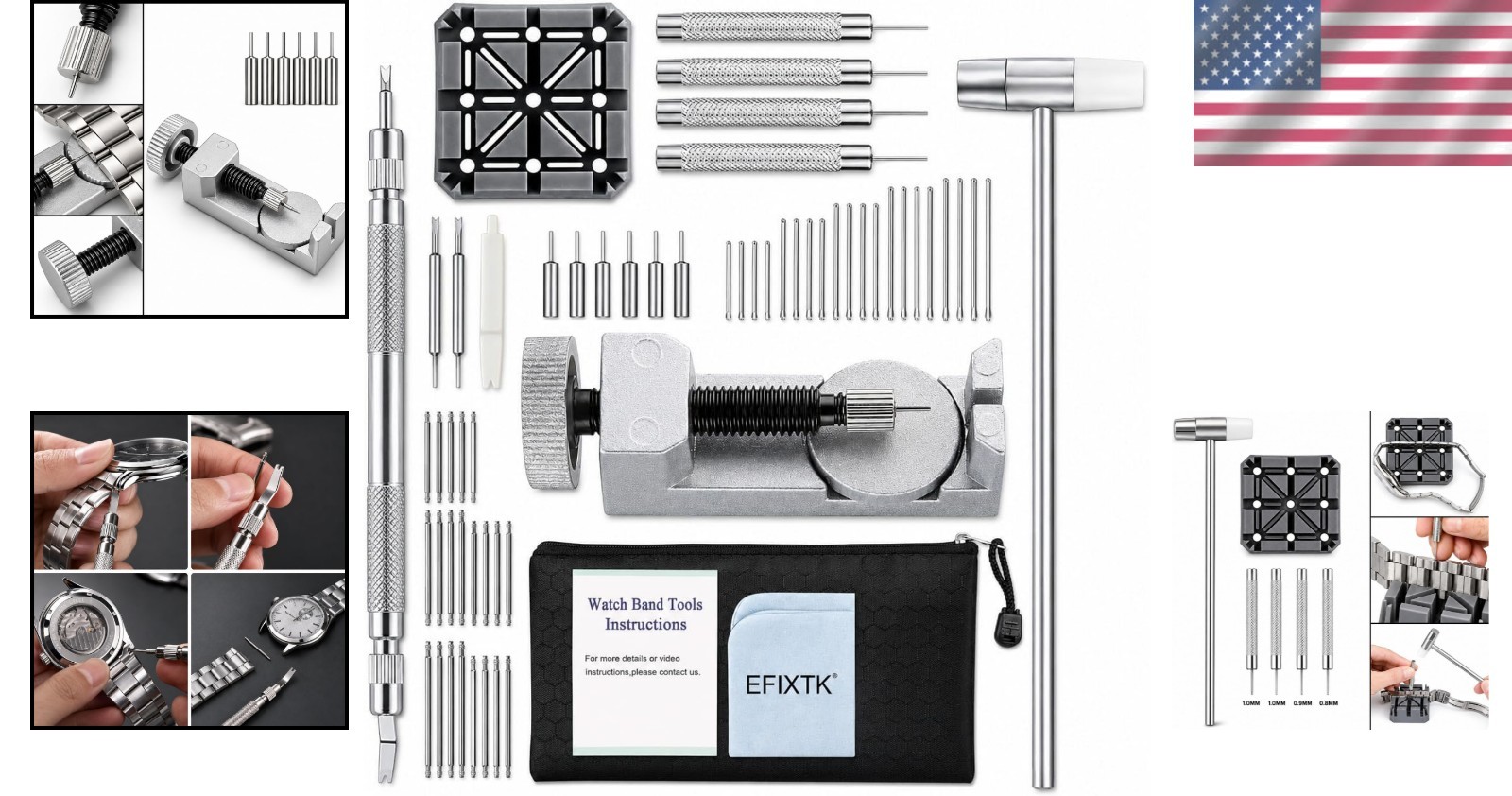 Comprehensive Watch Band Tool Kit: Resize & Repair with User Manual Included
