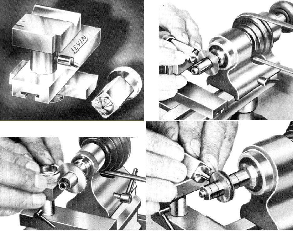 Levin 8mm Watchmaker Lathe Saw Table Grinding Attachment Set Wooden Box Mint