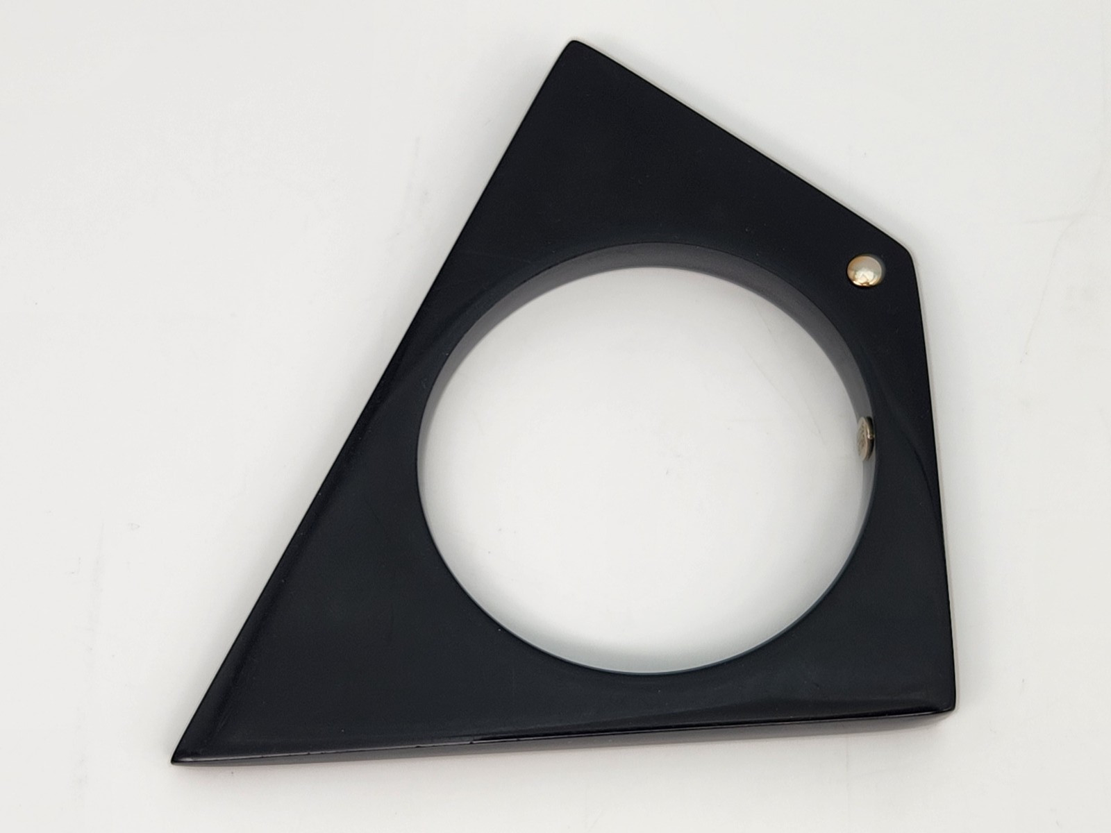 Alexis Bittar Asymmetrical Pentagon Black Lucite Mod Bangle Bracelet