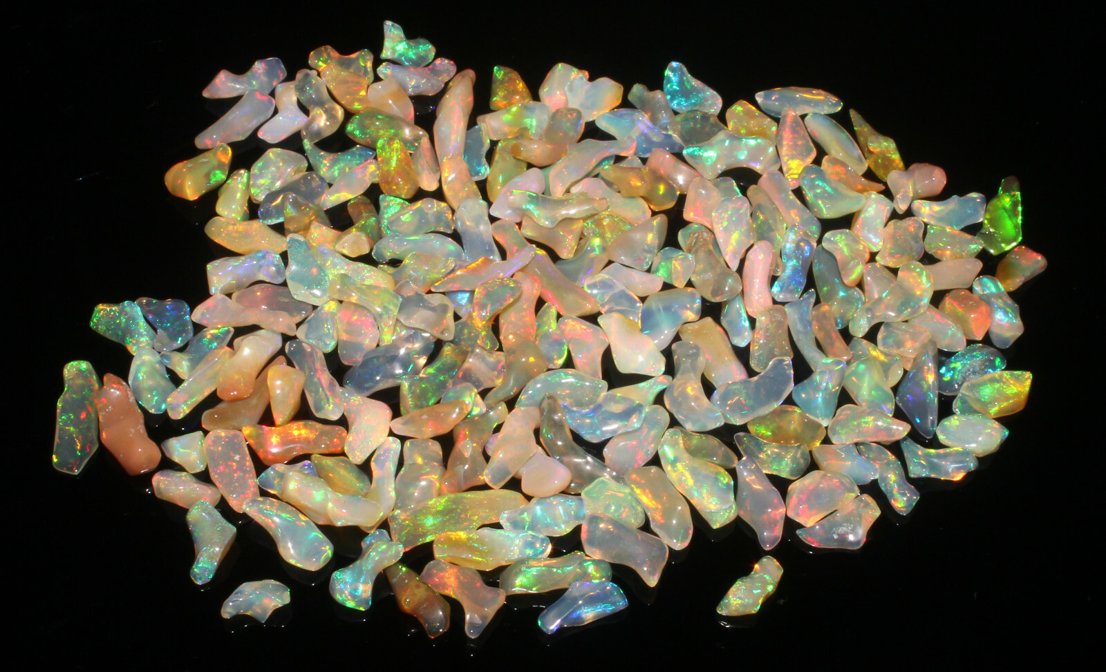 4x7to5x13 MM Ethiopian Welo Fire Opal Polished Rough Play of Color Specimen #98