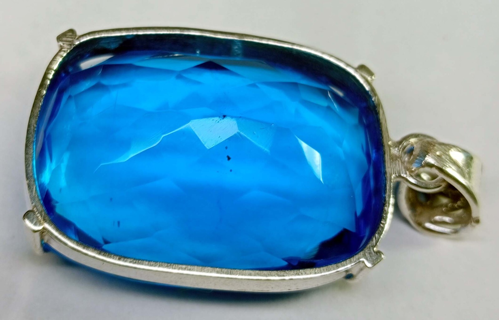 Blue Topaz Pendant Cushion Cut 96.95 Ct Natural Gemstone EGL Certified PD014