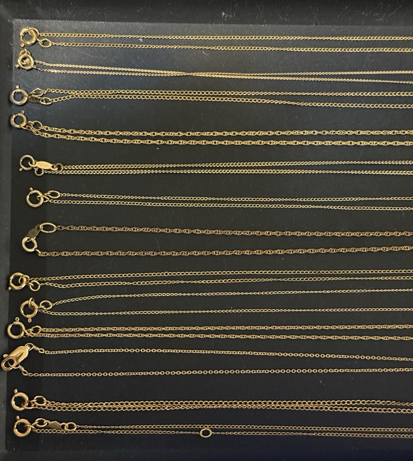 LD Vintage 1/20 12K & 14K GOLD-FILLED Resal Wear Fine Fancy Necklace (LOT OF 13)
