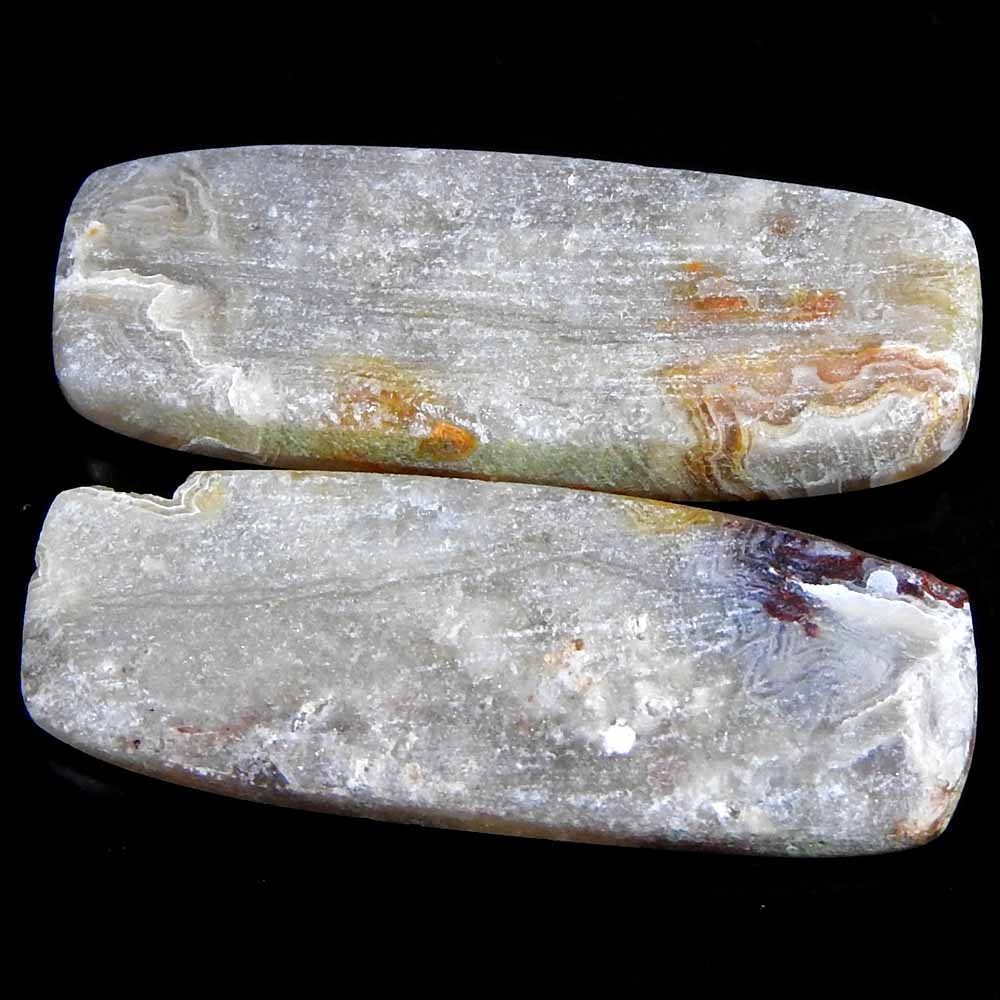 24.80Cts100%Natural Crazt Lace Aaate Cushion Pair Cabochon Gemstones