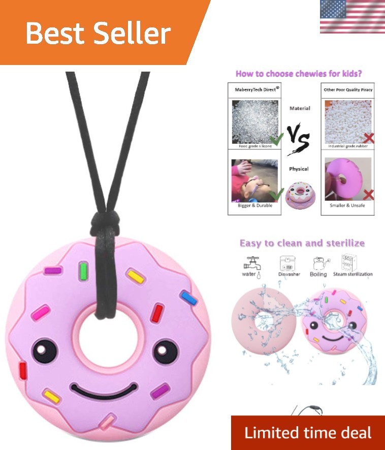Versatile Donut Shaped Chew Necklace for Anxiety Relief – Perfect for All Ages