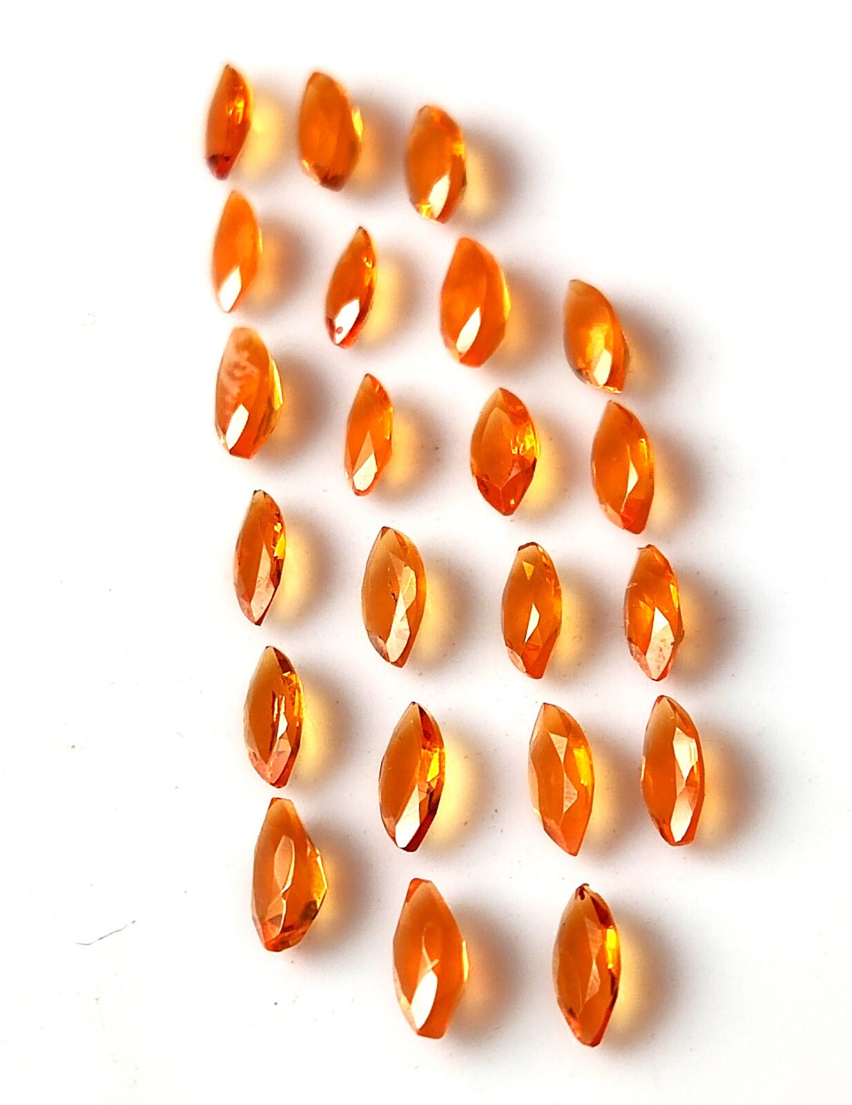 2.5X5 MM MARQUISE CUT AAA+ NATURAL MEXICAN FIRE OPAL FACETED GEMSTONE 22 PIECES
