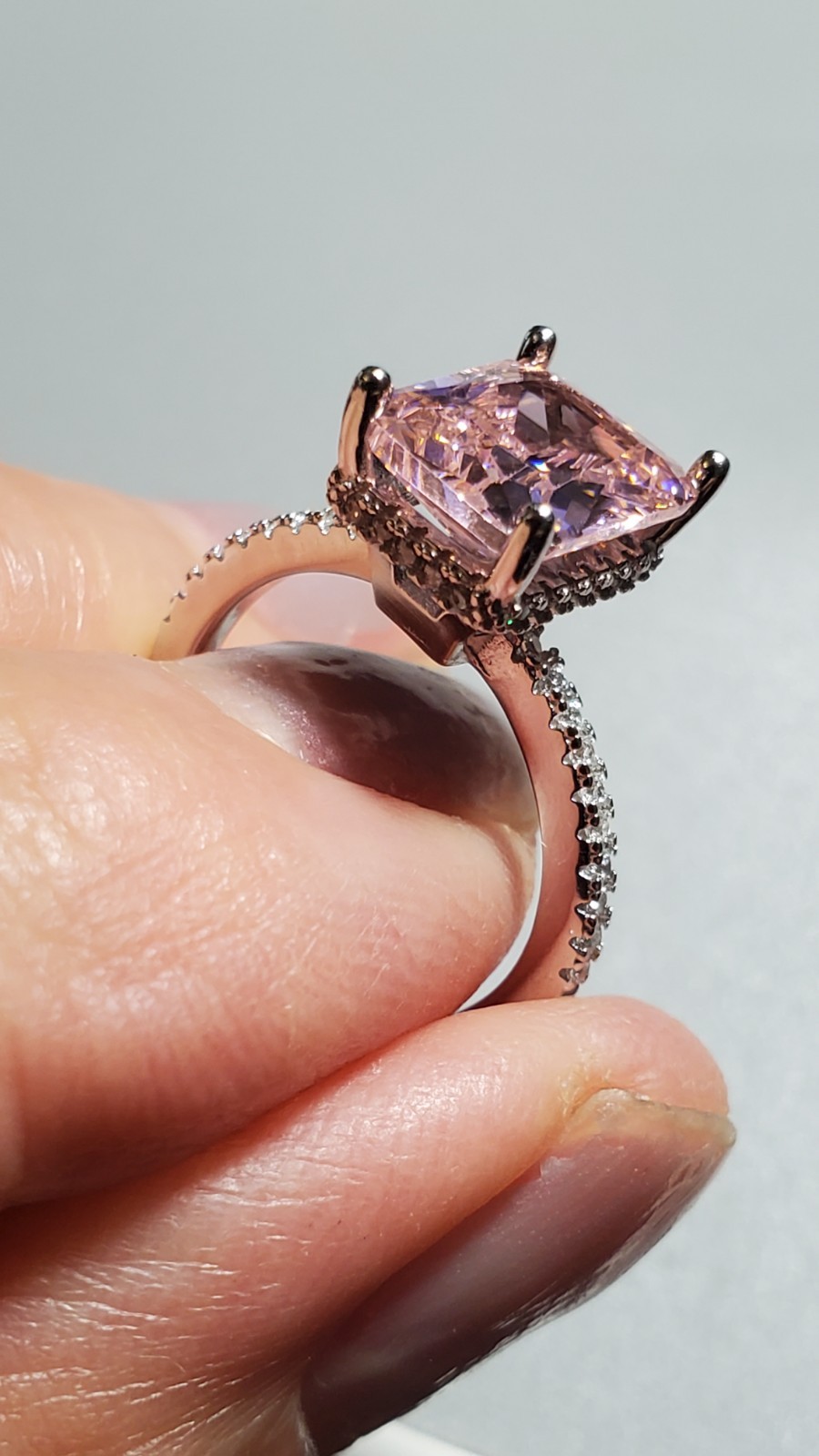 CERTIFIED 4.00 CT LAB GROWN PINK SAPPHIRE 925 STERLING SILVER RING SIZE 5