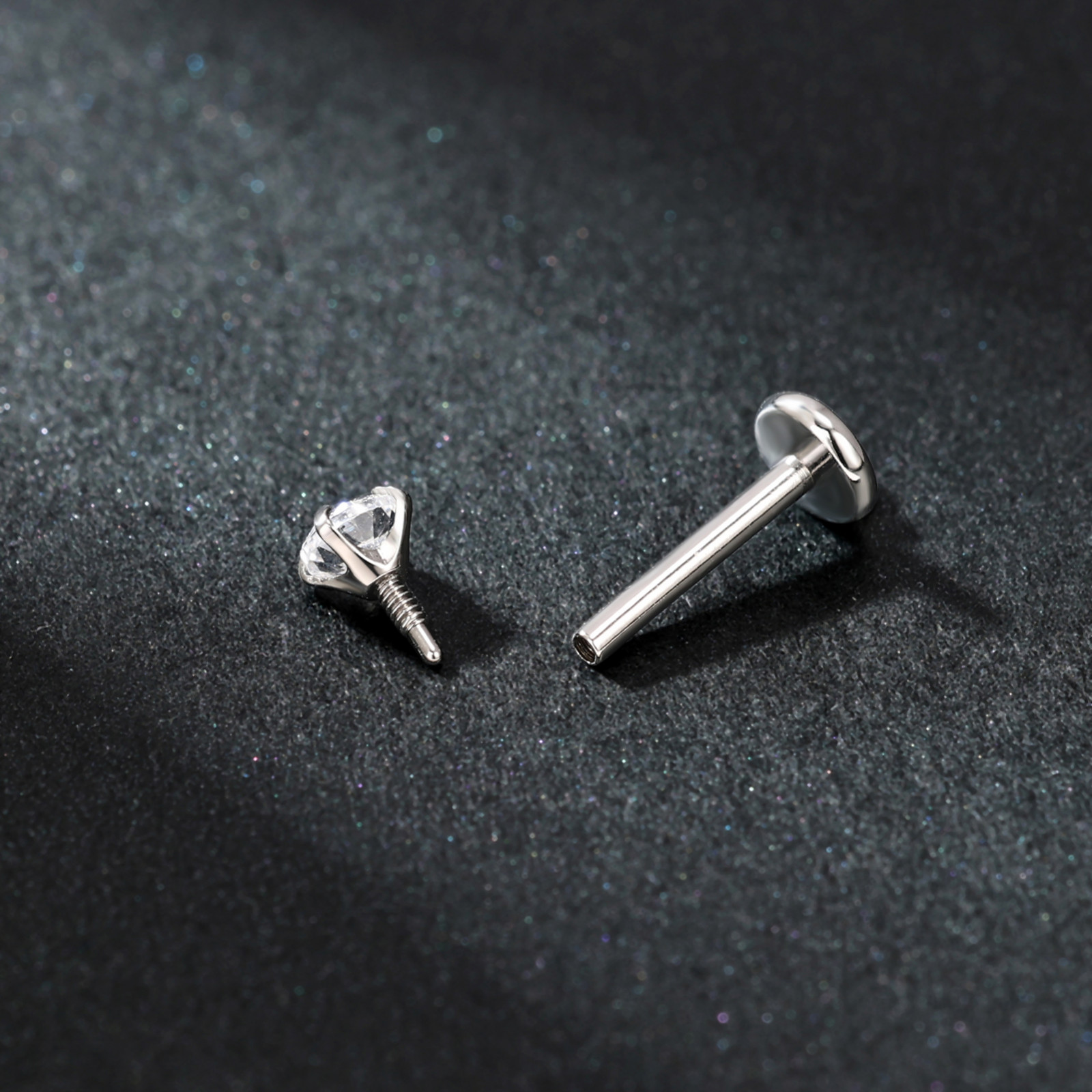 18g/16g Stainless Steel Labret Rings Flat Back Stud Earring Medusa Lip Piercing