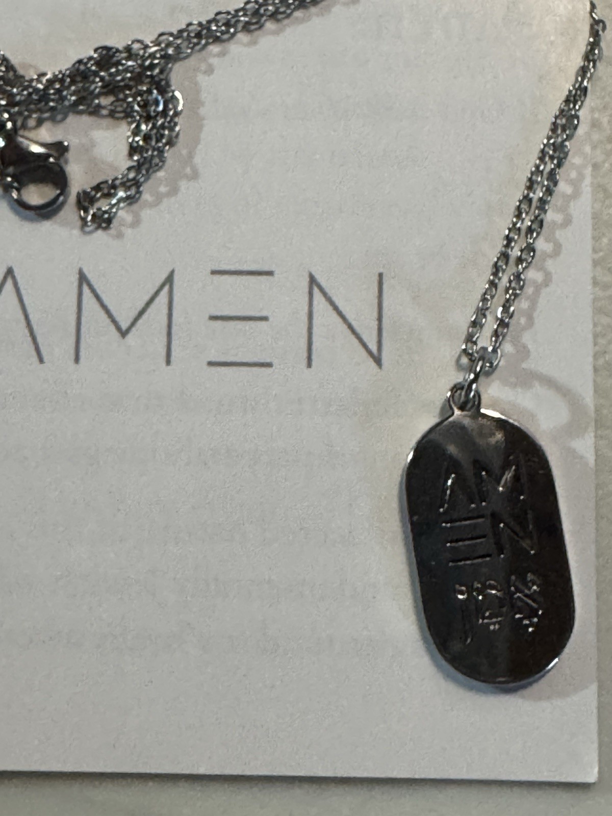 Amen Hebrew / English Silver Necklace And Chain 18” NIB Made in Israel