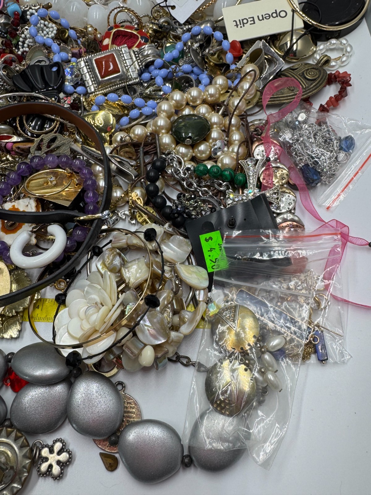 10 lb Gold Tone Costume Jewelry Lot Craft Harvest Repair Repurpose Vintage 2 Now