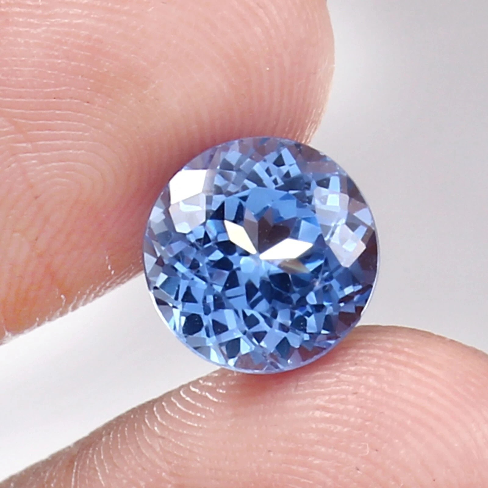 AAA 11 Ct Lab-Created Flawless Ceylon Blue Spinel Round Cut Loose Gemstone