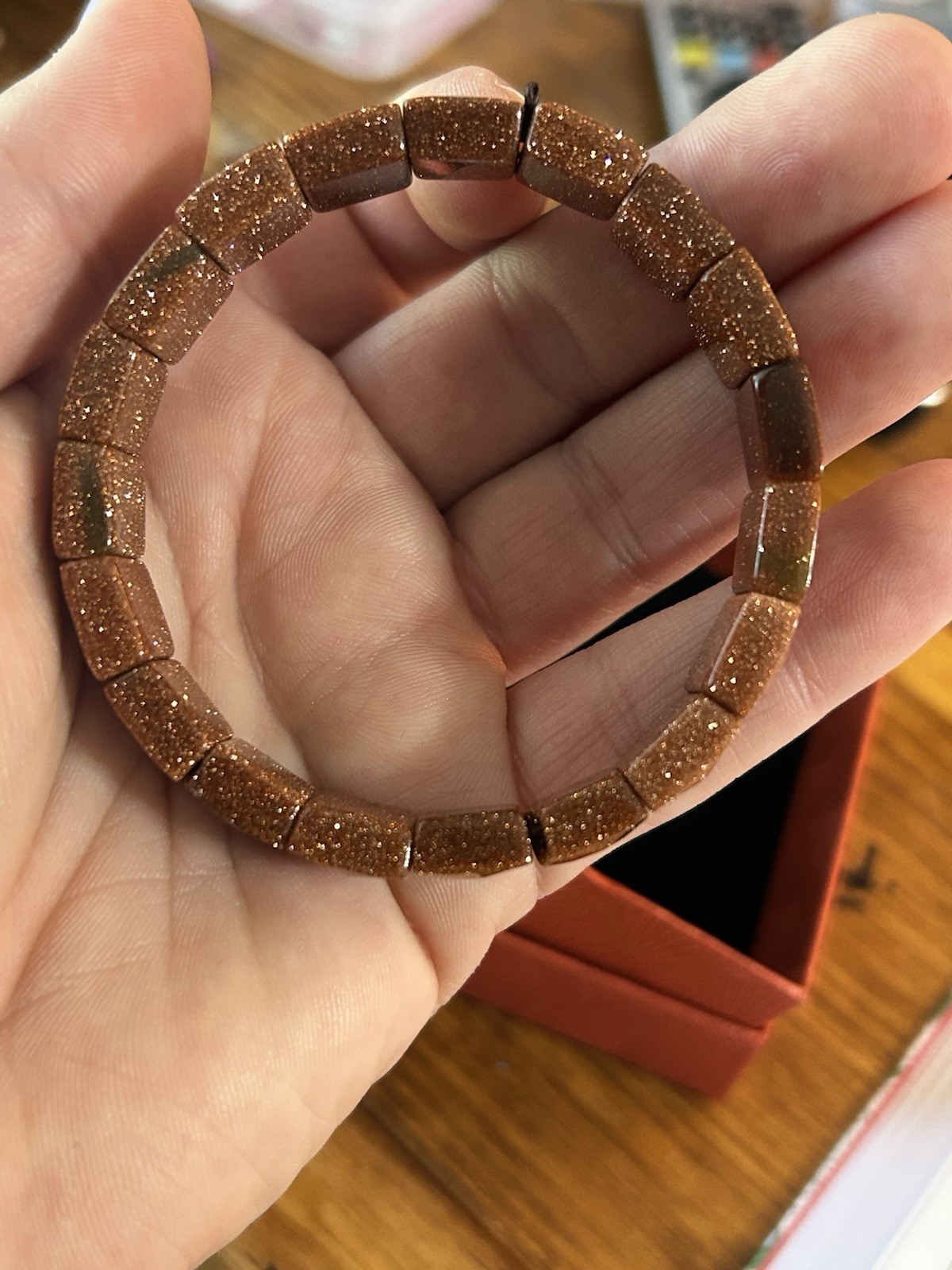 Bangle Bracelet Gold Sandstone Polished Stone Man made Stone
