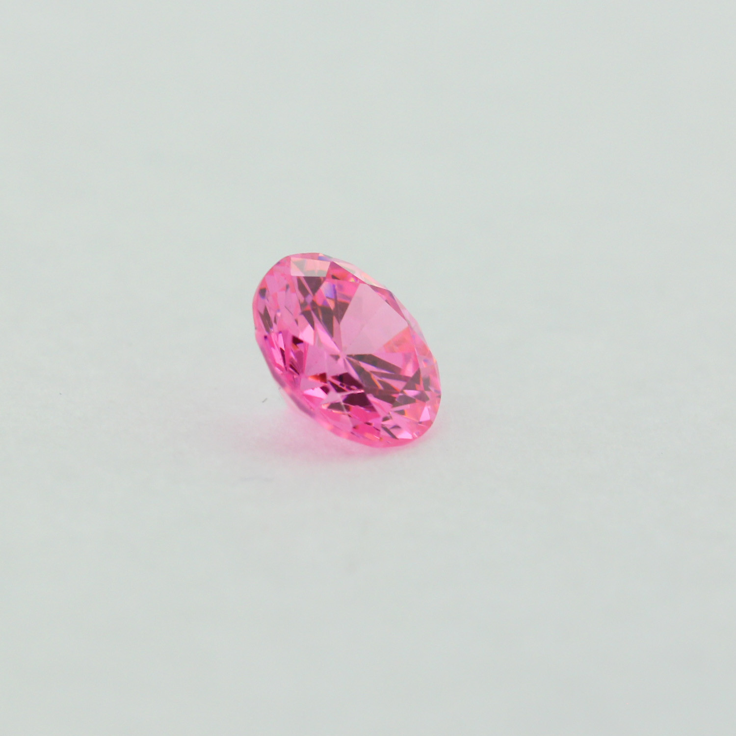 Loose Round Cut Shape Pink Sapphire CZ Stone Single Cubic Zirconia Birthstone