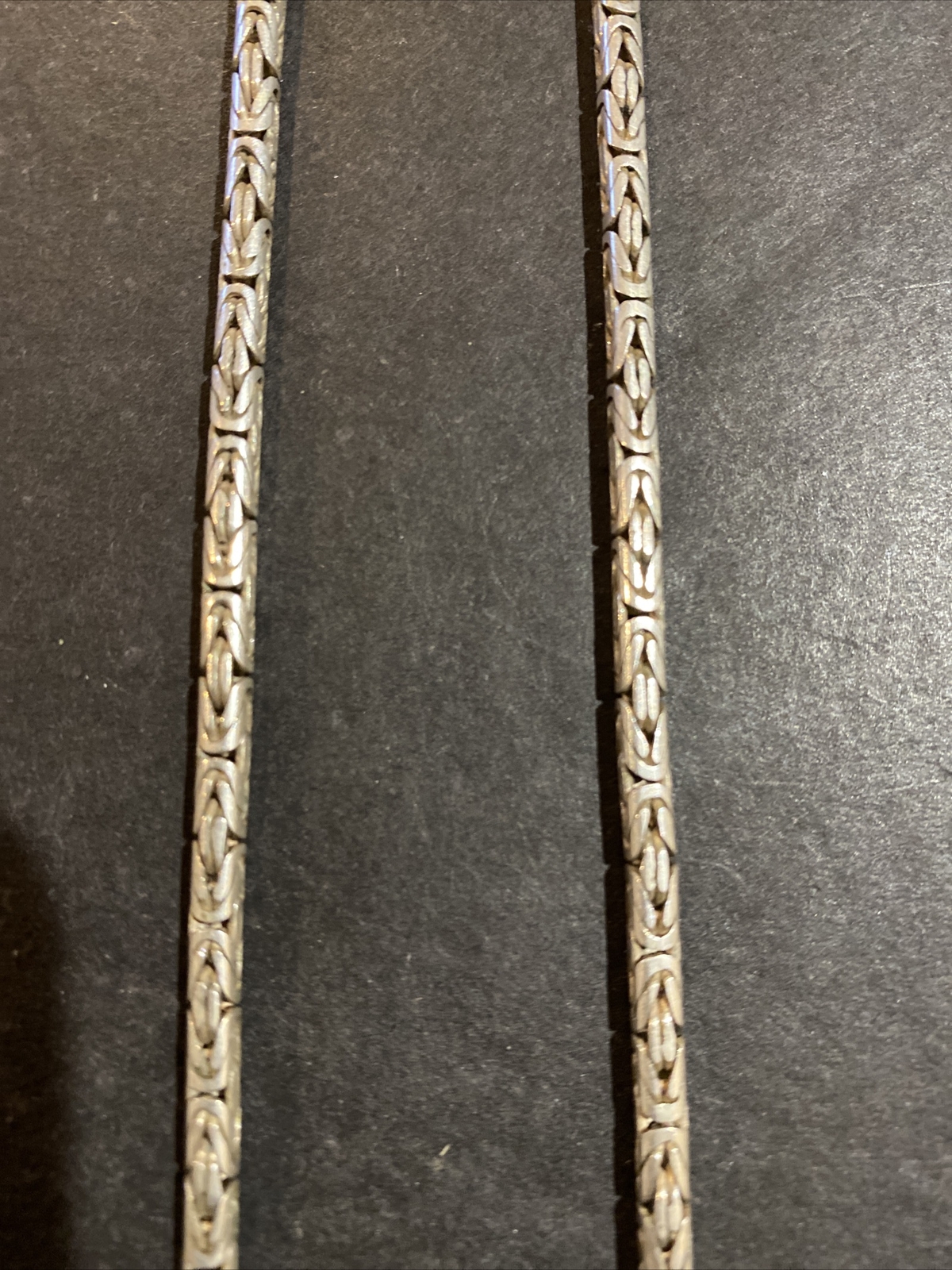 Solid Sterling Silver Byzantine Link Necklace