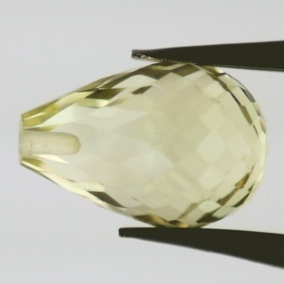 LEMON QUARTZ 9×6 MM DROP BRIOLETTE CUT TOP DRILLED ALL NATURAL 2 PC SET F-1586