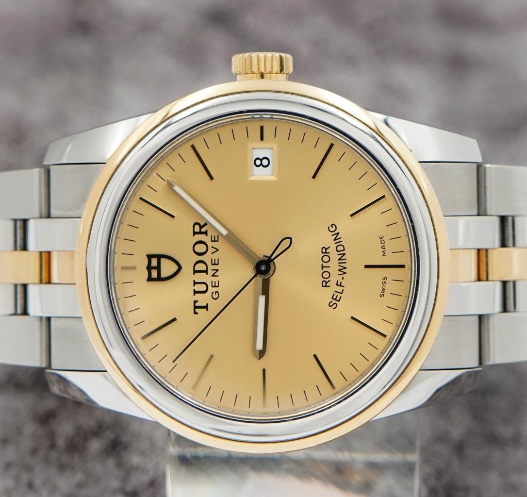 Tudor Glamour Date Ref. 55003 Champagne Dial Gold and Stainless 36mm Mens Watch