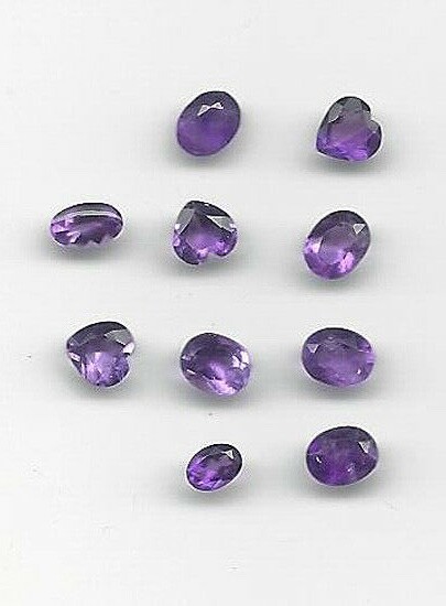 Amethyst Mixed Shapes Faceted – 3mm to 10mm – Approx 10 Pk LT21