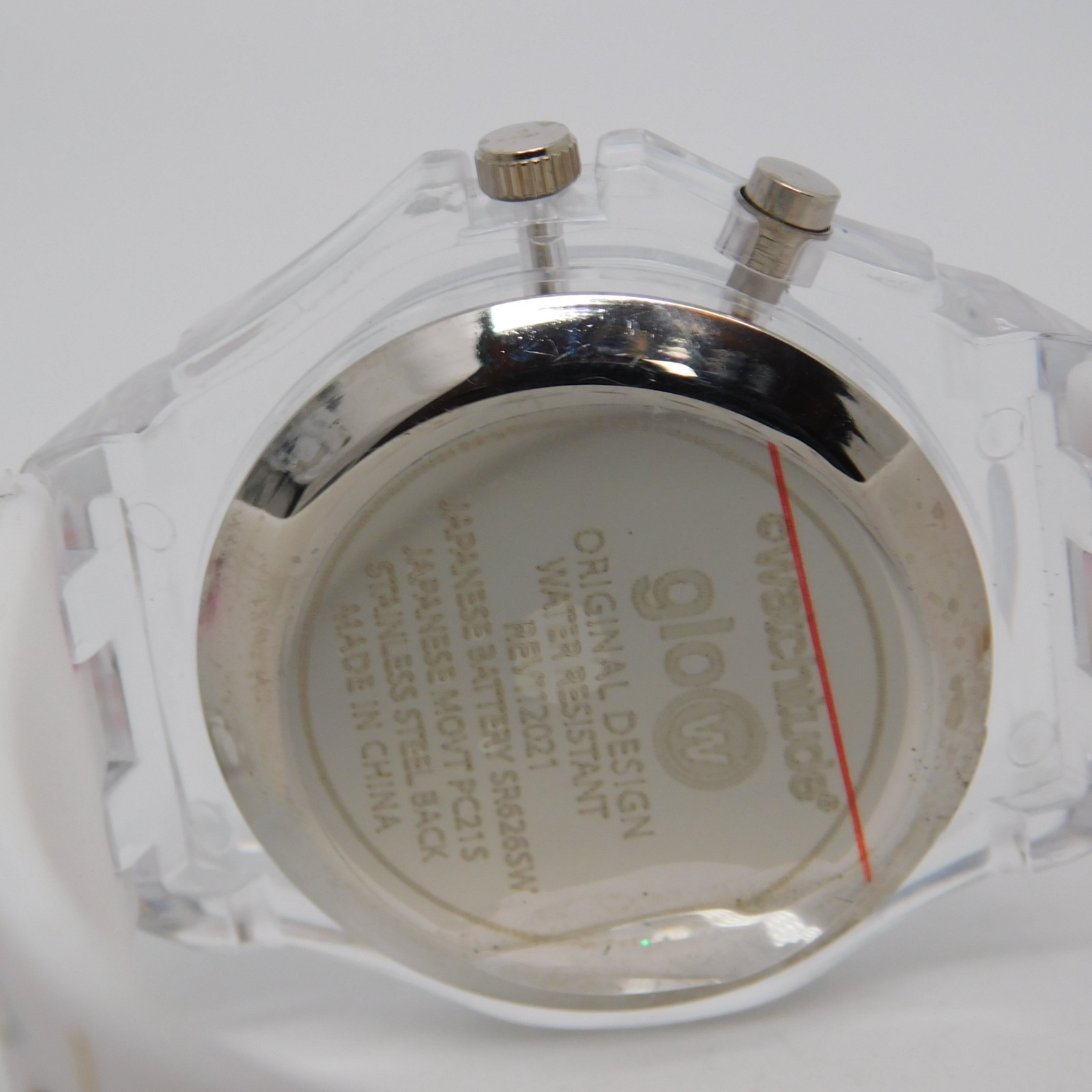 Watchitude glow REV112021 Clear Plastic Quartz Analog Women’s Watch New Battery