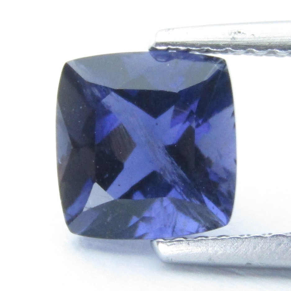 1.78Cts Glorious 100% Natural Iolite 7.3x7mm Cushion Loose Gemstone