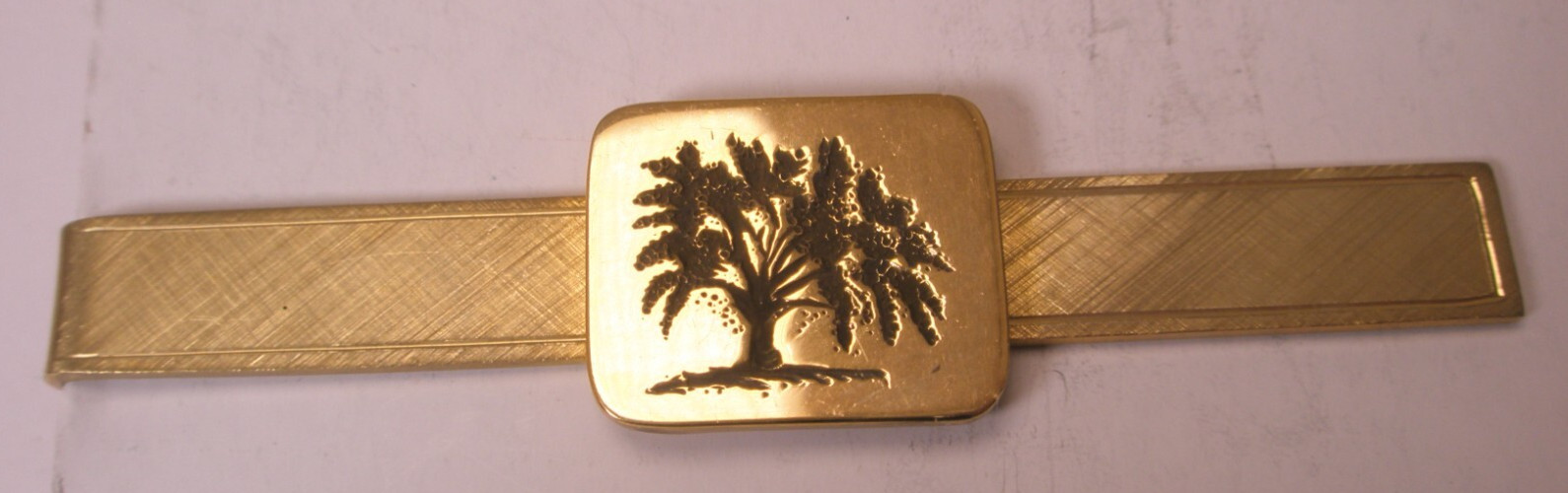 GE General Electric Gold Filled Tree of Life Vintage LARGE Tie Bar Clip