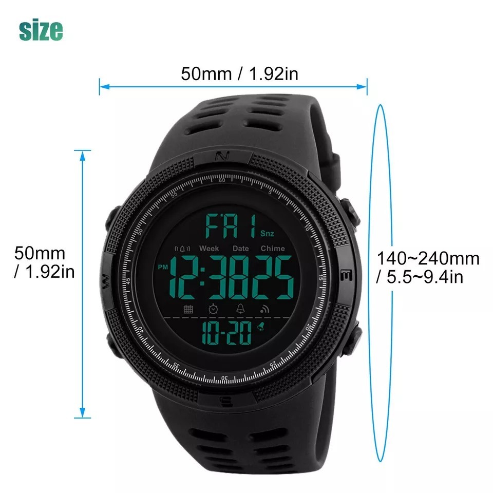Men’s Digital Army Military Sport Quartz Analog Chrono Waterproof Watch