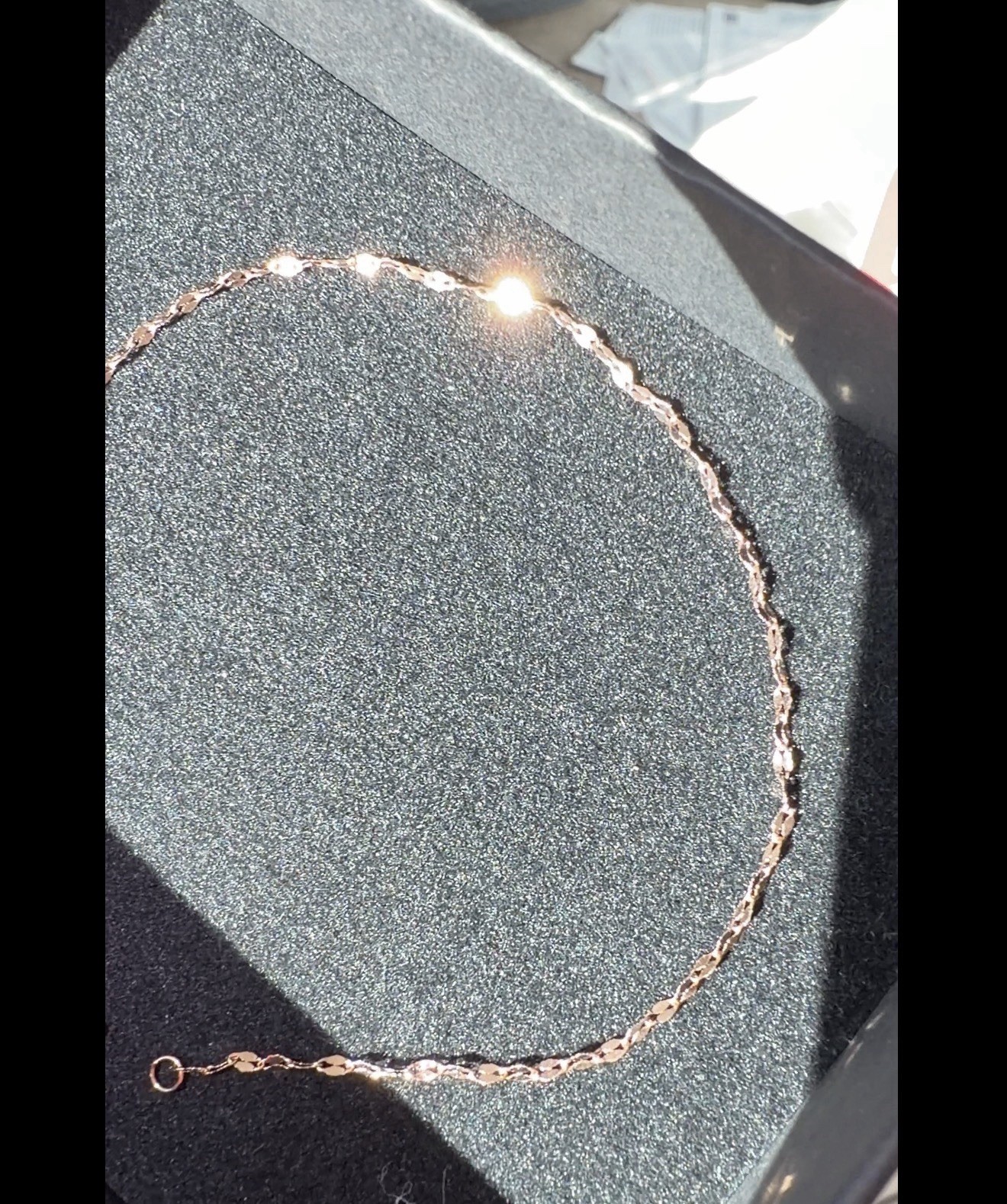 10K Solid Rose Gold Bracelet 6.3 Inch 1.3mm Diamond Cut Chain Mirror link