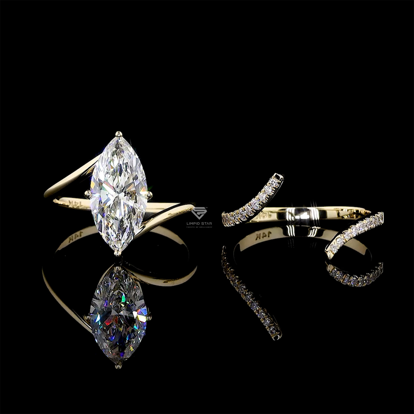 2.40CT Marquise Cut Lab Grown Diamond Ring G VS1 IGI 14K Yellow Gold Size 6