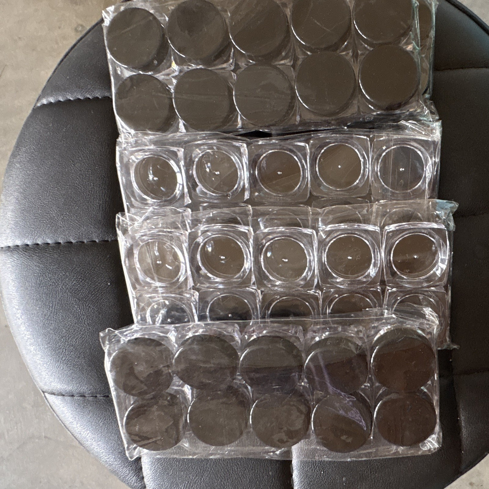 Clear/Black Stackable Plastic containers samples black top 50pcs