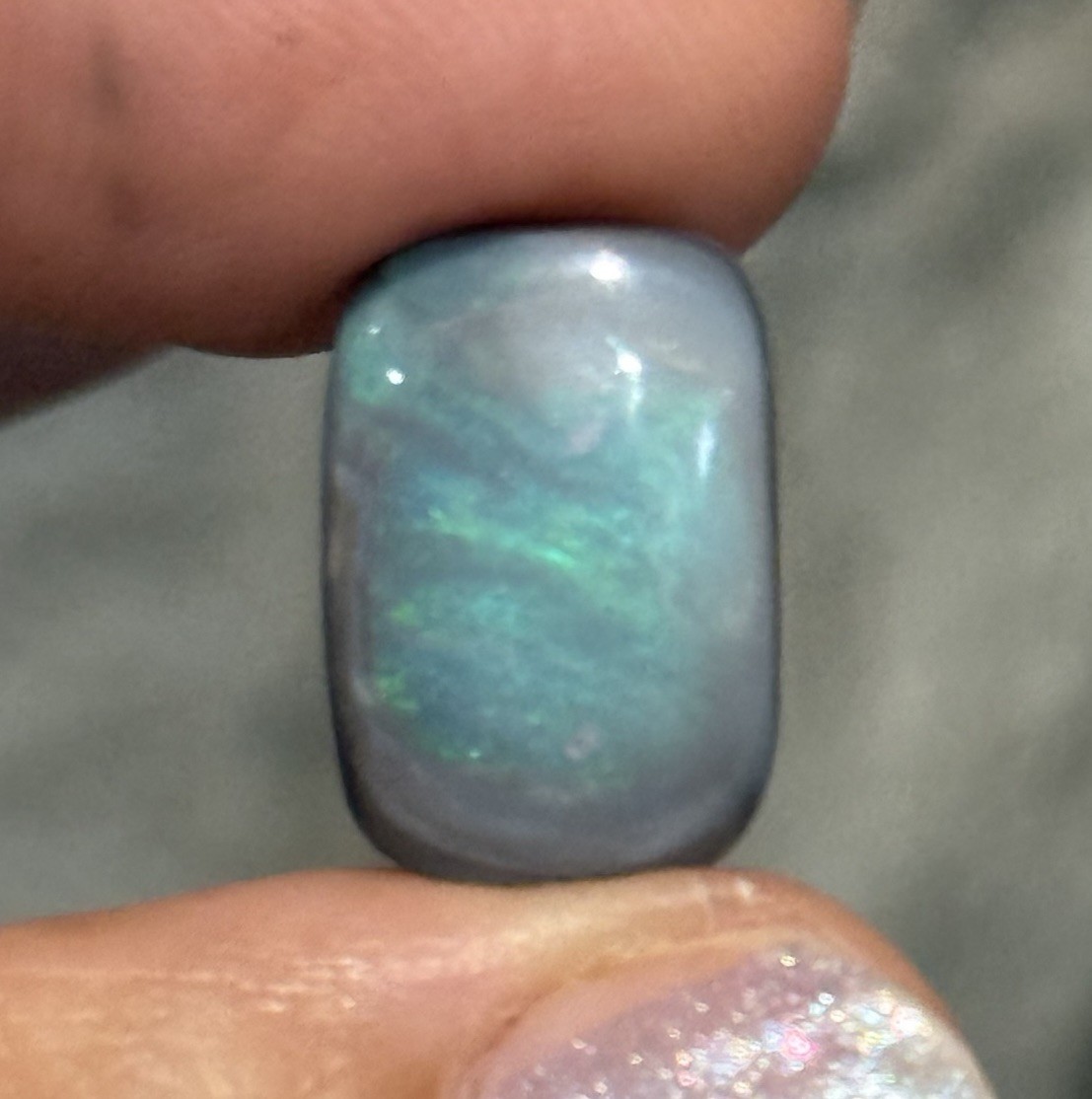 7.10ct 15.7×10.6×5.4mm Solid Picture Australian Black Opal Cabochon Loose Gem