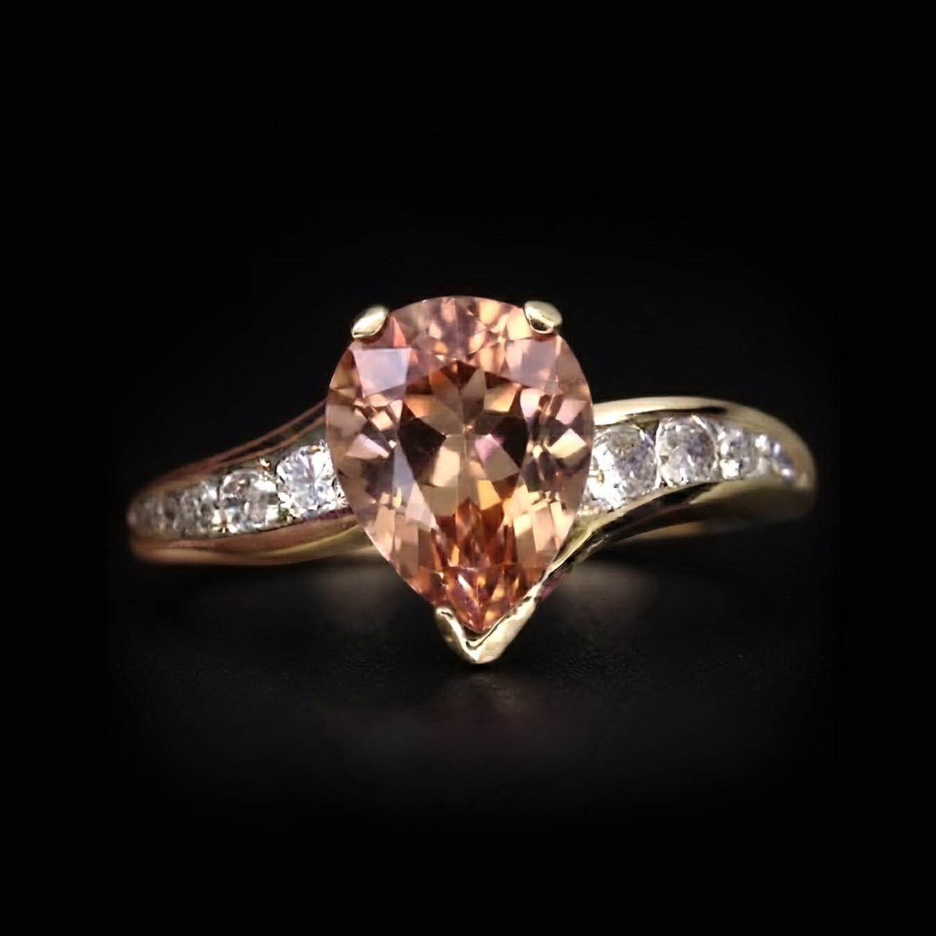 9×7 Natural imperial topaz Ring Silver Sterling Size 7 Free Resize Plated gold